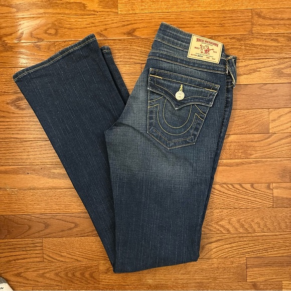 True Religion BootCut Becky Jeans flap pockets  size 27 made in USA - Picture 1 of 8